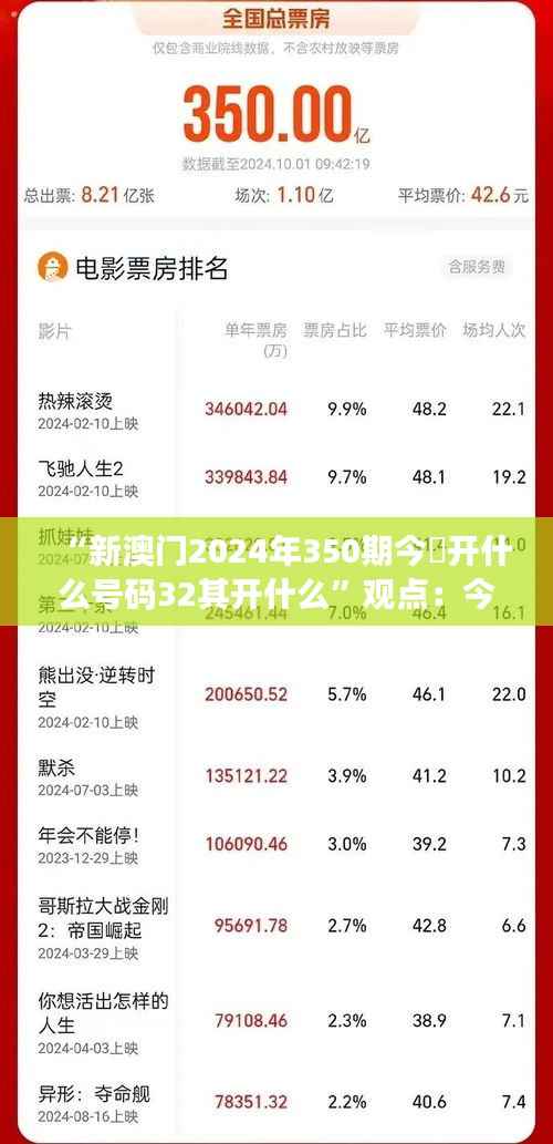“新澳门2024年350期今睌开什么号码32其开什么”观点:今夜开奖号码与32的神奇组合效应