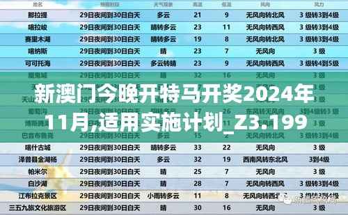 新澳门今晚开特马开奖2024年11月,适用实施计划_Z3.199