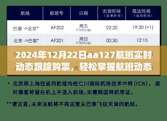 AA127航班2024年12月22日实时动态跟踪购票指南，轻松掌握航班动态