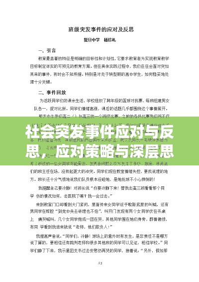 社会突发事件应对与反思，应对策略与深层思考