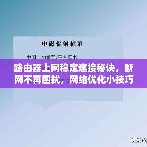 路由器上网稳定连接秘诀，断网不再困扰，网络优化小技巧分享！
